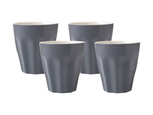 Maxwell & Williams Blend Sala Latte Cup 265ML Set of 4 Charcoal Gift Boxed