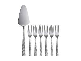 Maxwell & Williams Diamonds Cake Server & Fork Set 7pc Gift Boxed