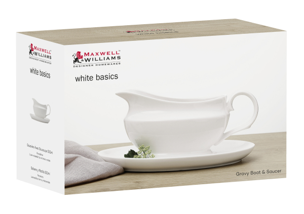 Maxwell & Williams White Basics Gravy Boat & Saucer 500ml