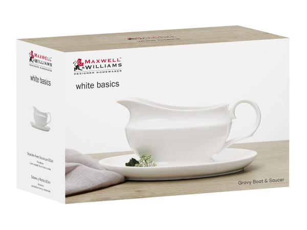 Maxwell & Williams White Basics Gravy Boat & Saucer 500ml