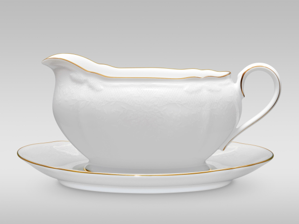 Noritake Princess Bouqet Gold Gravy with Saucer