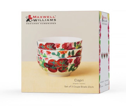 Maxwell & Williams Capri Coupe Bowl 10cm Set of 3 Gift Boxed