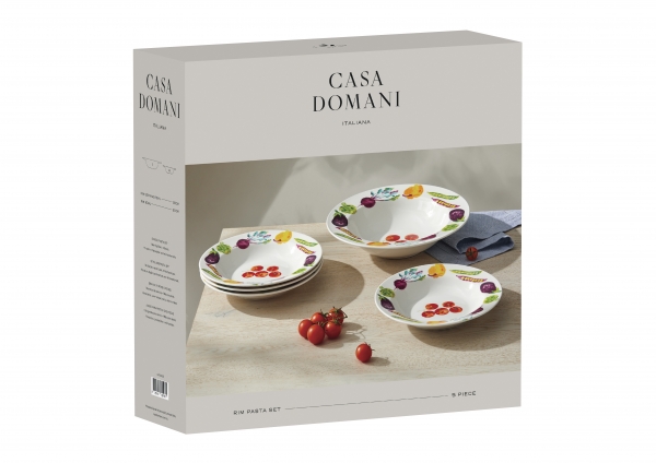 Casa Domani Italiana Rim Pasta Set Spring Vegetables 5pce